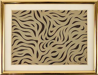SOL LEWITT "LOOPS AND CURVES" LINOCUT SIGNED