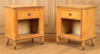 PAIR SYCAMORE BRONZE NIGHT STANDS BY JULES LELEU