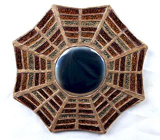 SPIDER WEB CONVEX MIRROR WITH 3 SHADES OF GLASS