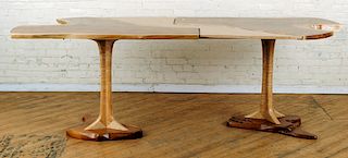 UNUSUAL NATURALISTIC 3 PART DINING TABLE
