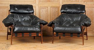 PAIR UPHOLSTERED CLUB CHAIRS ATTR. PERCIVAL LAFER