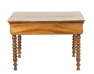 French Louis Philippe One Drawer Table, Walnut