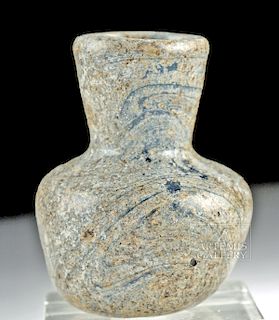 Rare Roman Glass Bottle w/ Marbled Surface