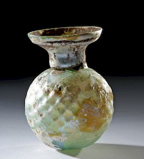Iridescent Roman Glass Sprinkler Flask - Honeycomb