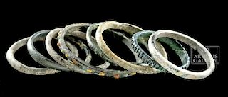 Collection of 8 Roman Glass Bangles / Bracelets