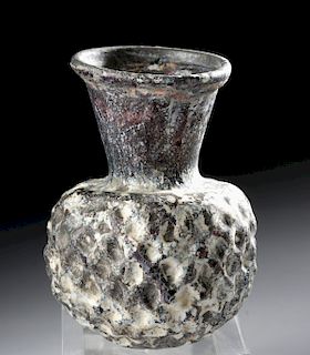 Early Byzantine Glass Flask w/ Aubergine Hue