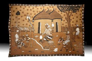 Huge Painted Mali Mud Cloth / Bogolan - ca. 2000