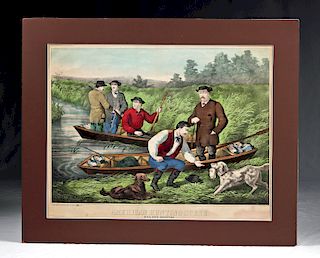 T. Kelly Lithograph "American Hunting Scene … " 1850