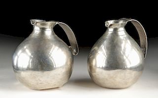Lot of 2 Early 20th C Mexican Silver Pitchers - 544.3 g