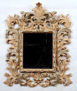 CARVED WOOD ITALIAN MIRROR BEVELED PLATE GLASS