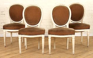 SET 4 FRENCH LOUIS XVI STYLE DINING CHAIRS C.1930
