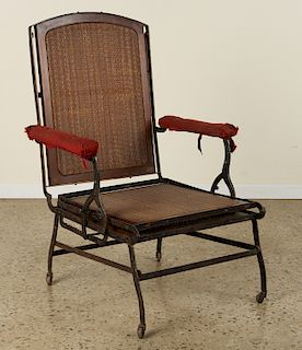 LATE 19TH C. WOOD IRON EXPANDING BOAT DECK CHAIR