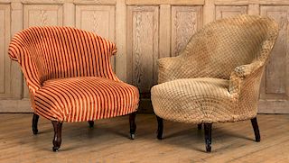 PAIR NAPOLEON III STYLE UPHOLSTERED CHAIRS C.1880