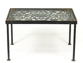 Iron Accent Table w/Floral & Scrolled Motif