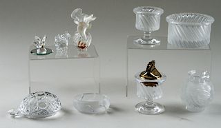 9PC. LOT OF CRYSTAL ARTICLES LALIQUE WATERFORD
