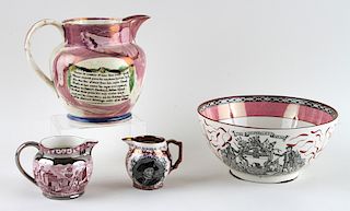 FOUR ENGLIGH LUSTREWARE TABLE ARTICLES