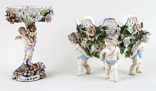 TWO 19TH C. CONTINENTAL PORCELAIN TABLE ARTICLES