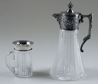 2 PC LOT SILVER AND SILVERPLATE TABLE ARTICLES
