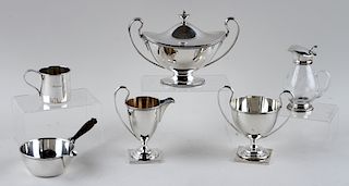 6PC STERLING & SILVERPLATE ARTICLES 14.30 TR OZ