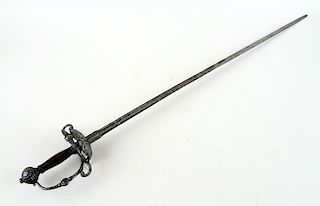 CONTINENTAL OFFICER'S SWORD WITH WOOD HANDLE