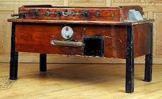 ANTIQUE COIN OPERATED FOOSBALL TABLE C.1940