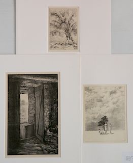 3 Albert Barker lithographs