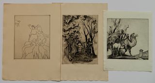 3 Thomas S. Handorth etchings