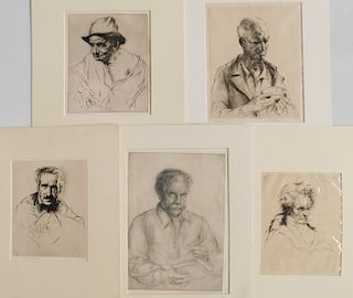 5 Arthur Heintzelman etchings