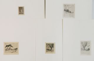 5 Ernest Melchert etchings