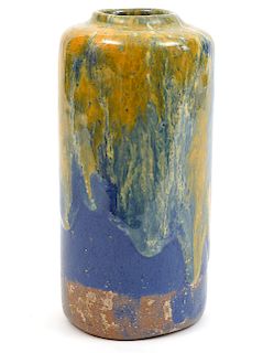 Alice Hagen Cylindrical Drip Glazed Vase