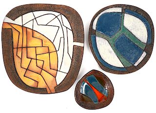 3 Ceramic Plates by Guy Ouvrard