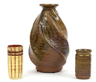 3 Pierre Legault Stoneware & Ceramic Vases