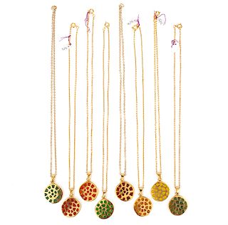 8 Bernard Chaudron Gold Plated Necklaces