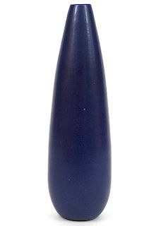 Kjeld and Erica Deichmann Blue Cylindrical Vase