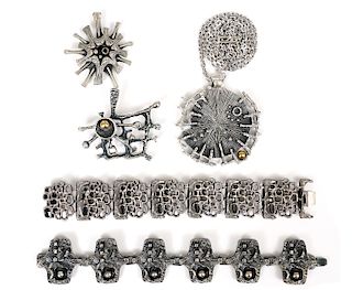 Guy Vidal 2 Bracelets, 2 Pins & 1 Pendant