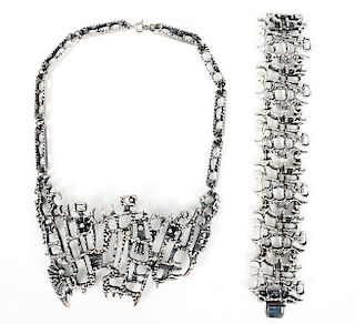 Guy Vidal Bib Necklace & Bracelet