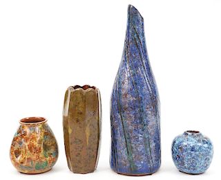 4 Prince Edward Island (PEI) Pottery Vases