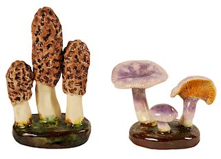 Two Lorenzen Pottery Mushrooms