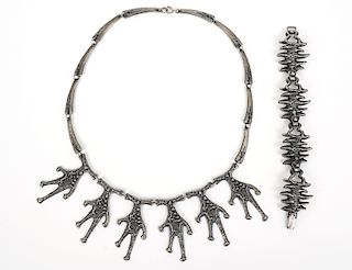 Guy Vidal Rare Hand Signed Necklace & Bracelet