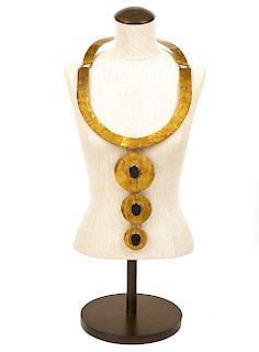 Rafael Alfandary Huge Hammered Bronze Necklace