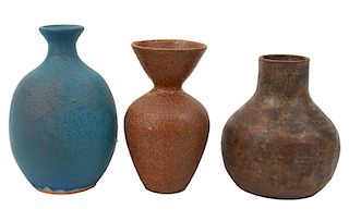 3 Ernst & Alma Lorenzen Pottery Vases