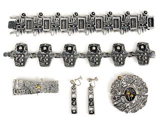 Guy Vidal 'Complex Surfaces' Bracelet & Earrings