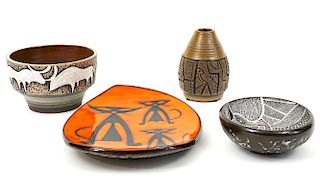 Grouping of 4 Ceramics by Luba and Mile Linhart