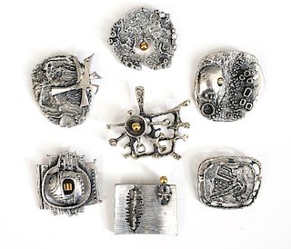 7 Guy Vidal Pins in Assorted Metal Finishes