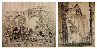 2 Joseph Pennell etchings