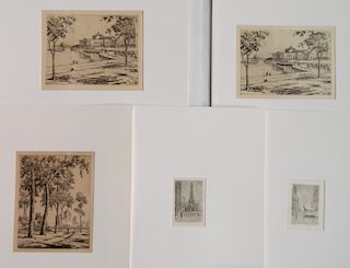 5 James Swann etchings
