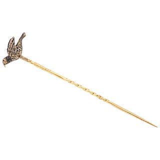 A 14K and 10K yellow gold stick pin.