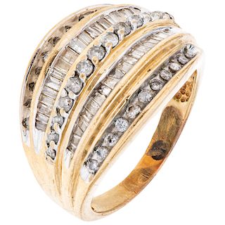 A diamond 10K yellow gold ring.
