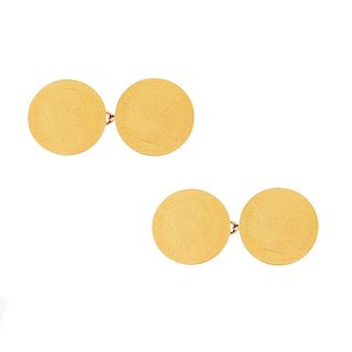 French 10 Franc Gold Coin Cufflinks