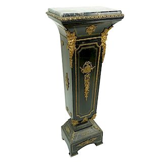 Napoleon III Style Marble Top Pedestal